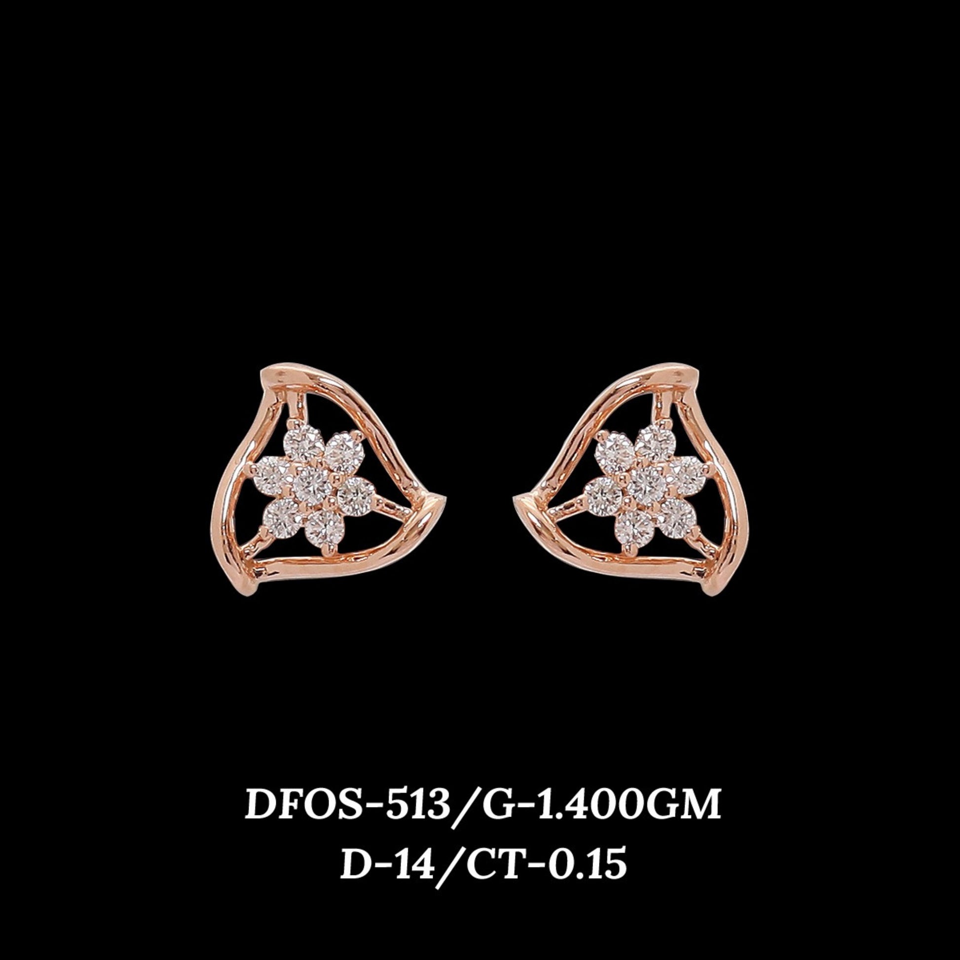 Diamond EARRING With 1.4 Gms of 18 Kt Gold and 0.15 Cts of Certified Natural Diamonds Code: MJ26ER538