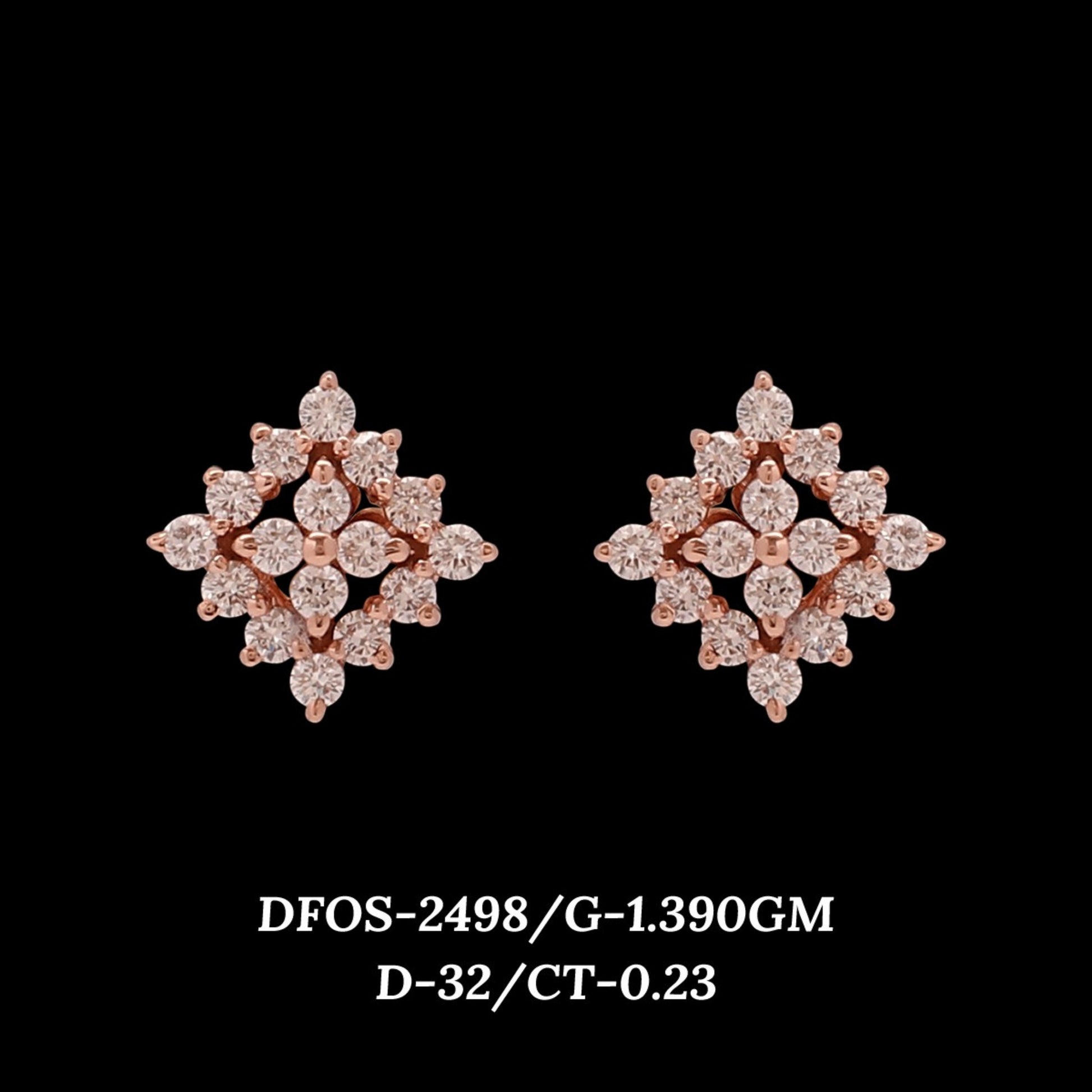 Diamond EARRING With 1.39 Gms of 18 Kt Gold and 0.23 Cts of Certified Natural Diamonds Code: MJ26ER467