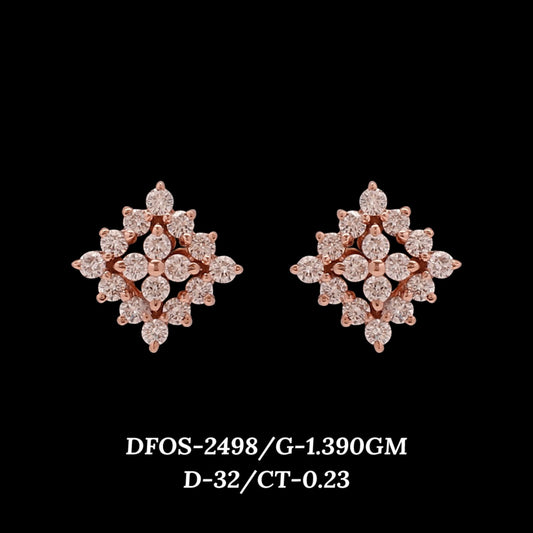 Diamond EARRING With 1.39 Gms of 18 Kt Gold and 0.23 Cts of Certified Natural Diamonds Code: MJ26ER467