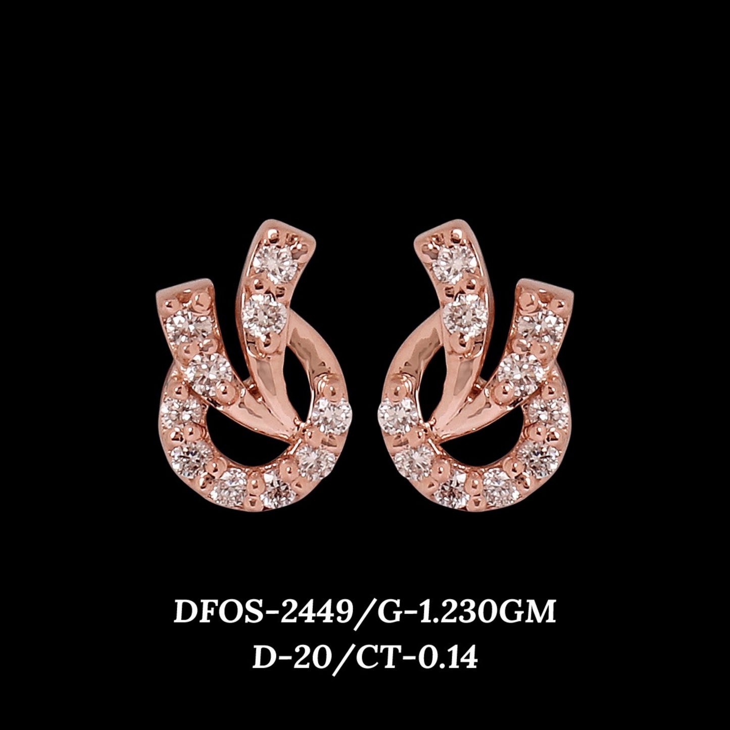 Diamond EARRING With 1.23 Gms of 18 Kt Gold and 0.14 Cts of Certified Natural Diamonds Code: MJ26ER456