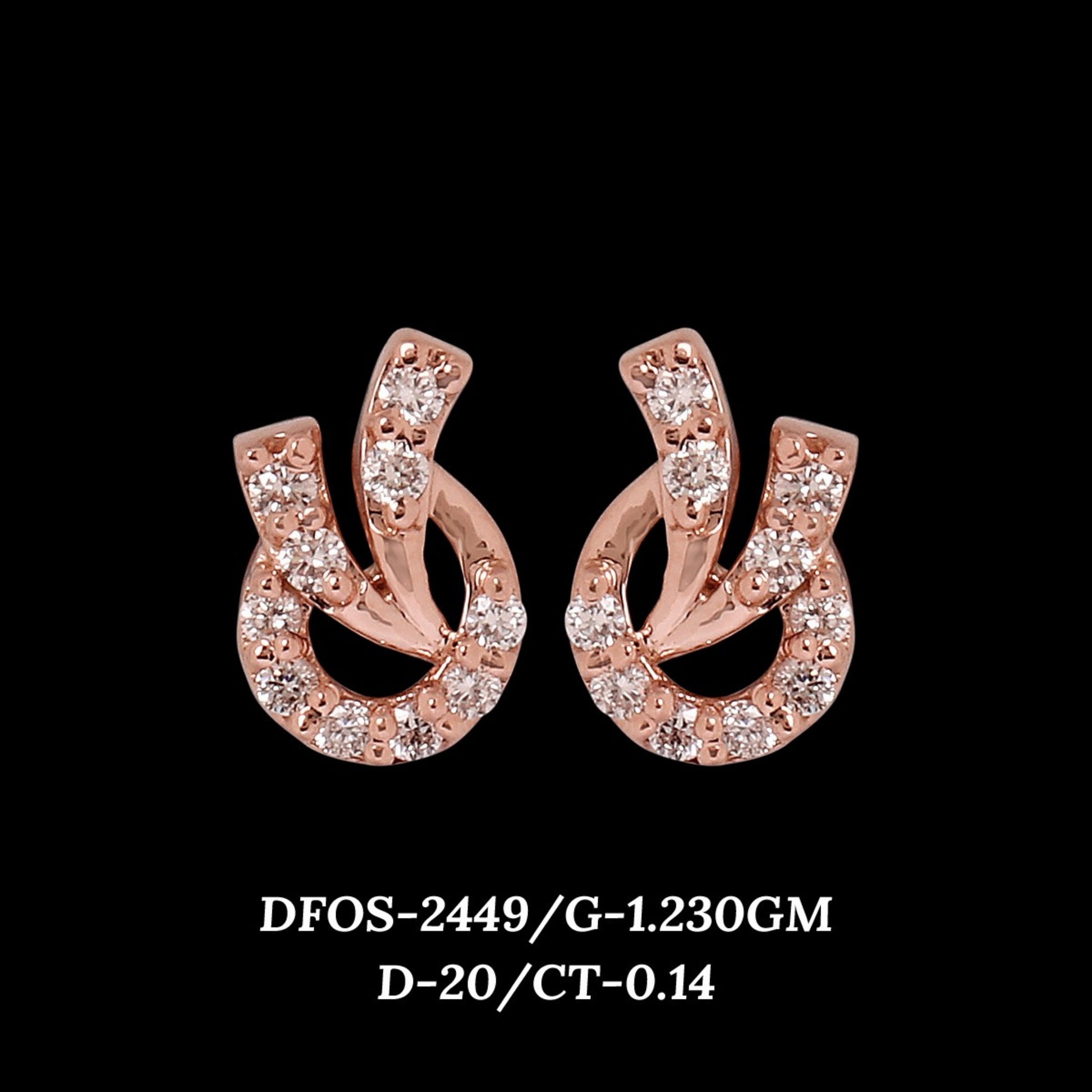 Diamond EARRING With 1.23 Gms of 18 Kt Gold and 0.14 Cts of Certified Natural Diamonds Code: MJ26ER456