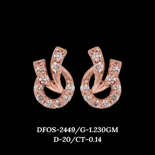 Diamond EARRING With 1.23 Gms of 18 Kt Gold and 0.14 Cts of Certified Natural Diamonds Code: MJ26ER456