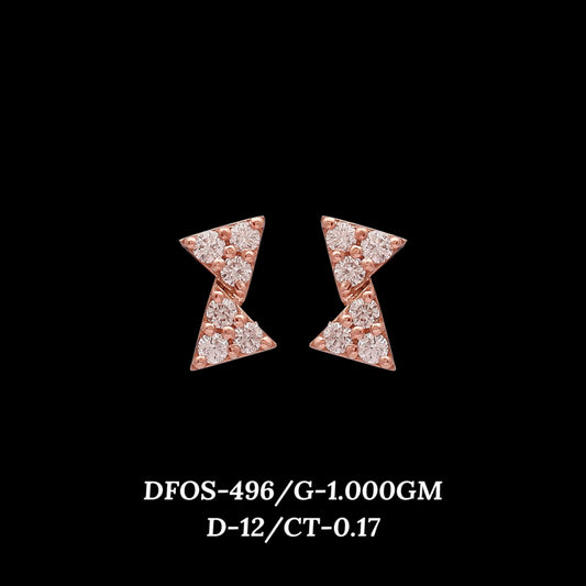 Diamond EARRING With 1 Gms of 18 Kt Gold and 0.17 Cts of Certified Natural Diamonds Code: MJ26ER533