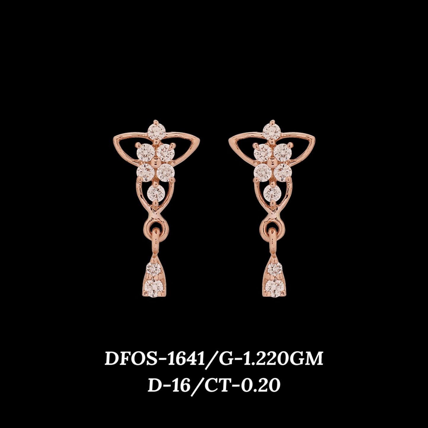 Diamond EARRING With 1.22 Gms of 18 Kt Gold and 0.2 Cts of Certified Natural Diamonds Code: MJ26ER226