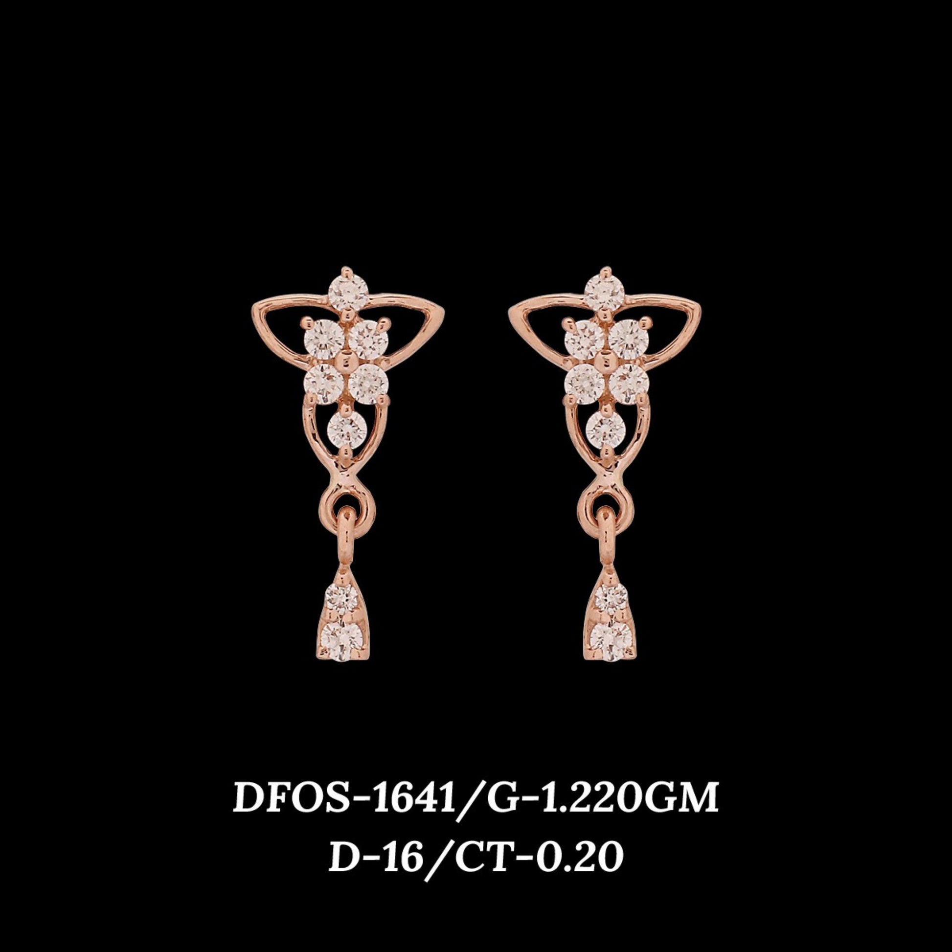 Diamond EARRING With 1.22 Gms of 18 Kt Gold and 0.2 Cts of Certified Natural Diamonds Code: MJ26ER226