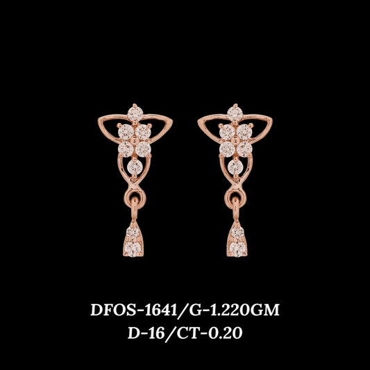 Diamond EARRING With 1.22 Gms of 18 Kt Gold and 0.2 Cts of Certified Natural Diamonds Code: MJ26ER226