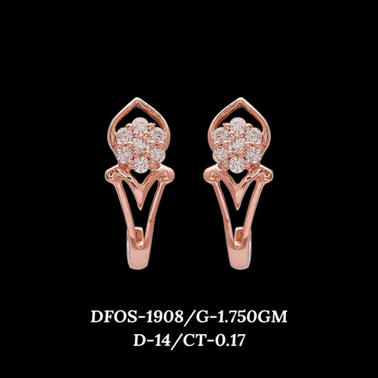 Diamond EARRING With 1.75 Gms of 18 Kt Gold and 0.17 Cts of Certified Natural Diamonds Code: MJ26ER305