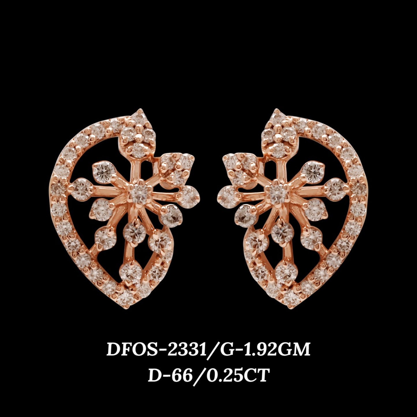 Diamond EARRING With 1.92 Gms of 18 Kt Gold and 0.25 Cts of Certified Natural Diamonds Code: MJ26ER417