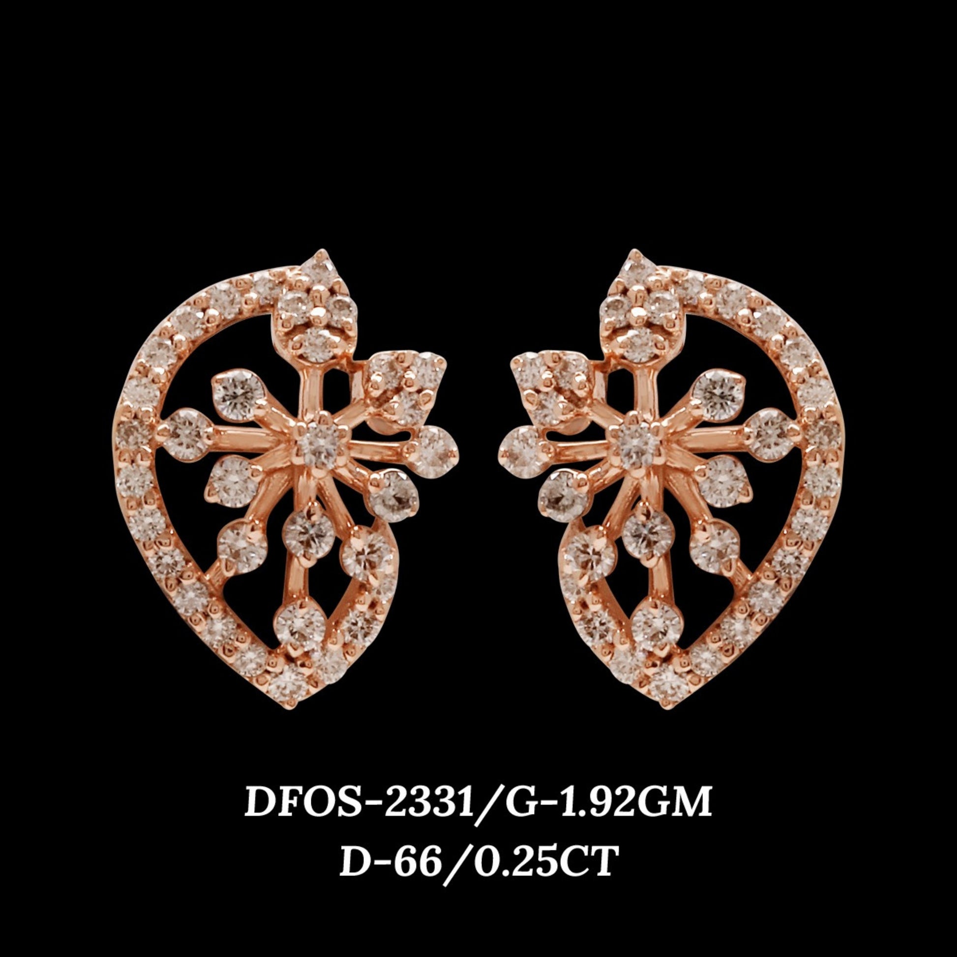 Diamond EARRING With 1.92 Gms of 18 Kt Gold and 0.25 Cts of Certified Natural Diamonds Code: MJ26ER417