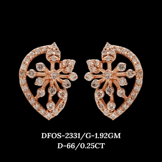 Diamond EARRING With 1.92 Gms of 18 Kt Gold and 0.25 Cts of Certified Natural Diamonds Code: MJ26ER417