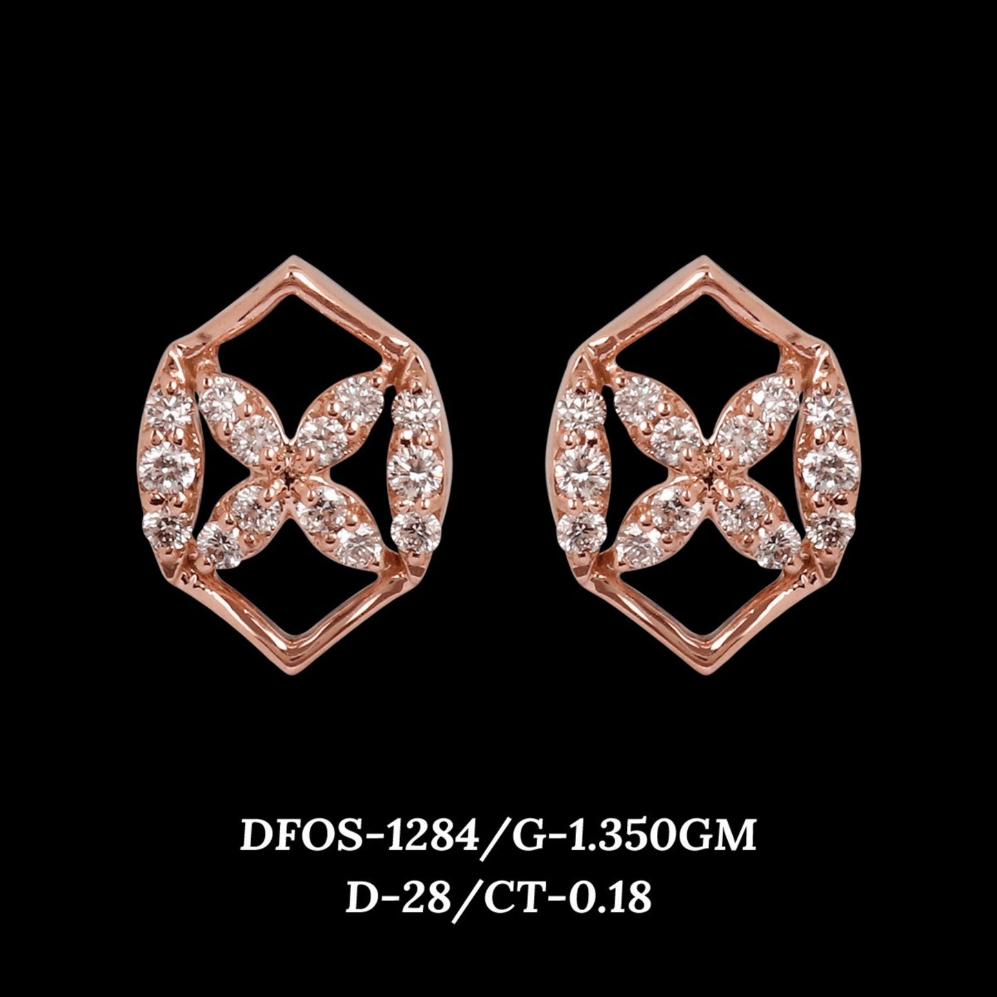 Diamond EARRING With 1.35 Gms of 18 Kt Gold and 0.18 Cts of Certified Natural Diamonds Code: MJ26ER177