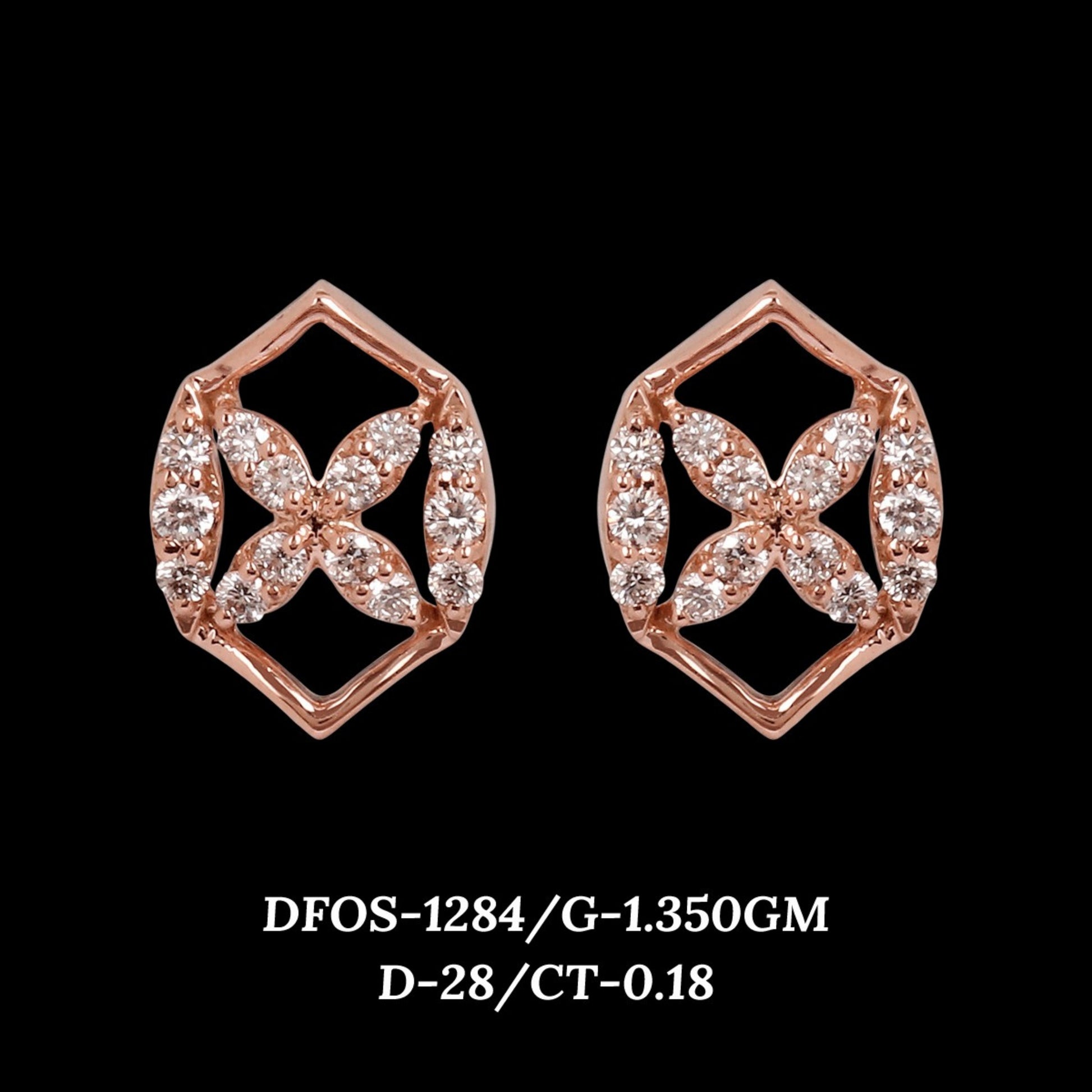 Diamond EARRING With 1.35 Gms of 18 Kt Gold and 0.18 Cts of Certified Natural Diamonds Code: MJ26ER177