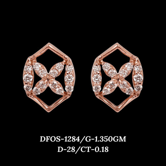 Diamond EARRING With 1.35 Gms of 18 Kt Gold and 0.18 Cts of Certified Natural Diamonds Code: MJ26ER177
