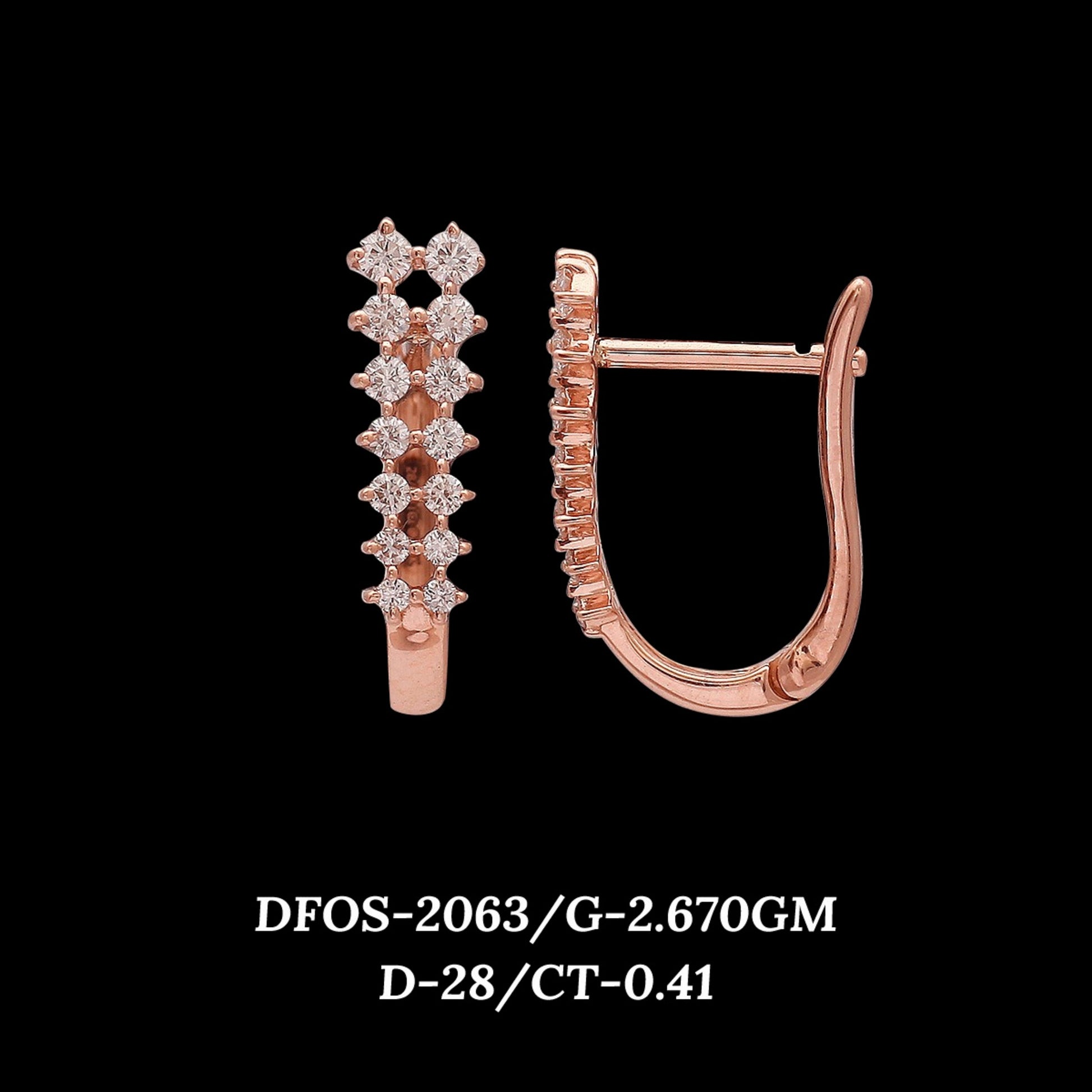 Diamond EARRING With 2.67 Gms of 18 Kt Gold and 0.41 Cts of Certified Natural Diamonds Code: MJ26ER352
