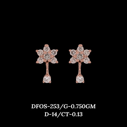 Diamond EARRING With 0.75 Gms of 18 Kt Gold and 0.13 Cts of Certified Natural Diamonds Code: MJ26ER483