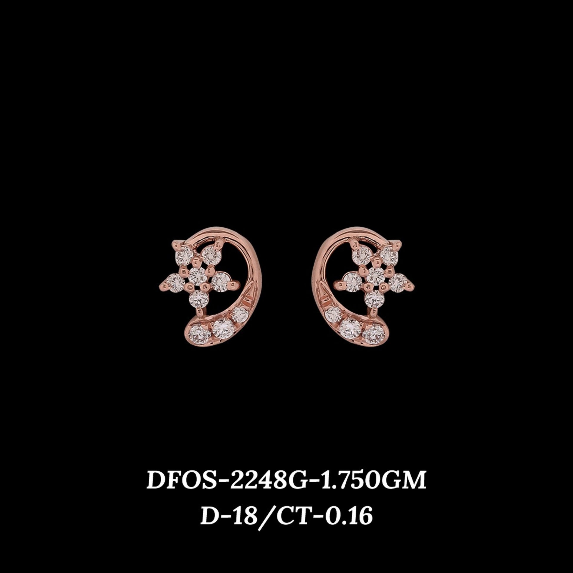Diamond EARRING With 1.75 Gms of 18 Kt Gold and 0.16 Cts of Certified Natural Diamonds Code: MJ26ER379