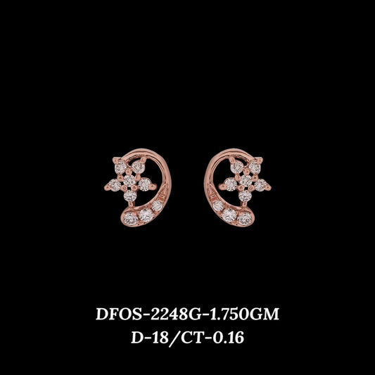 Diamond EARRING With 1.75 Gms of 18 Kt Gold and 0.16 Cts of Certified Natural Diamonds Code: MJ26ER379