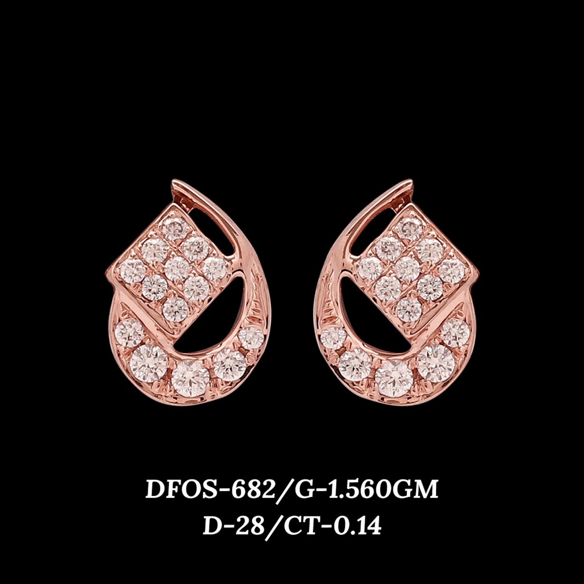 Diamond EARRING With 1.56 Gms of 18 Kt Gold and 0.14 Cts of Certified Natural Diamonds Code: MJ26ER563
