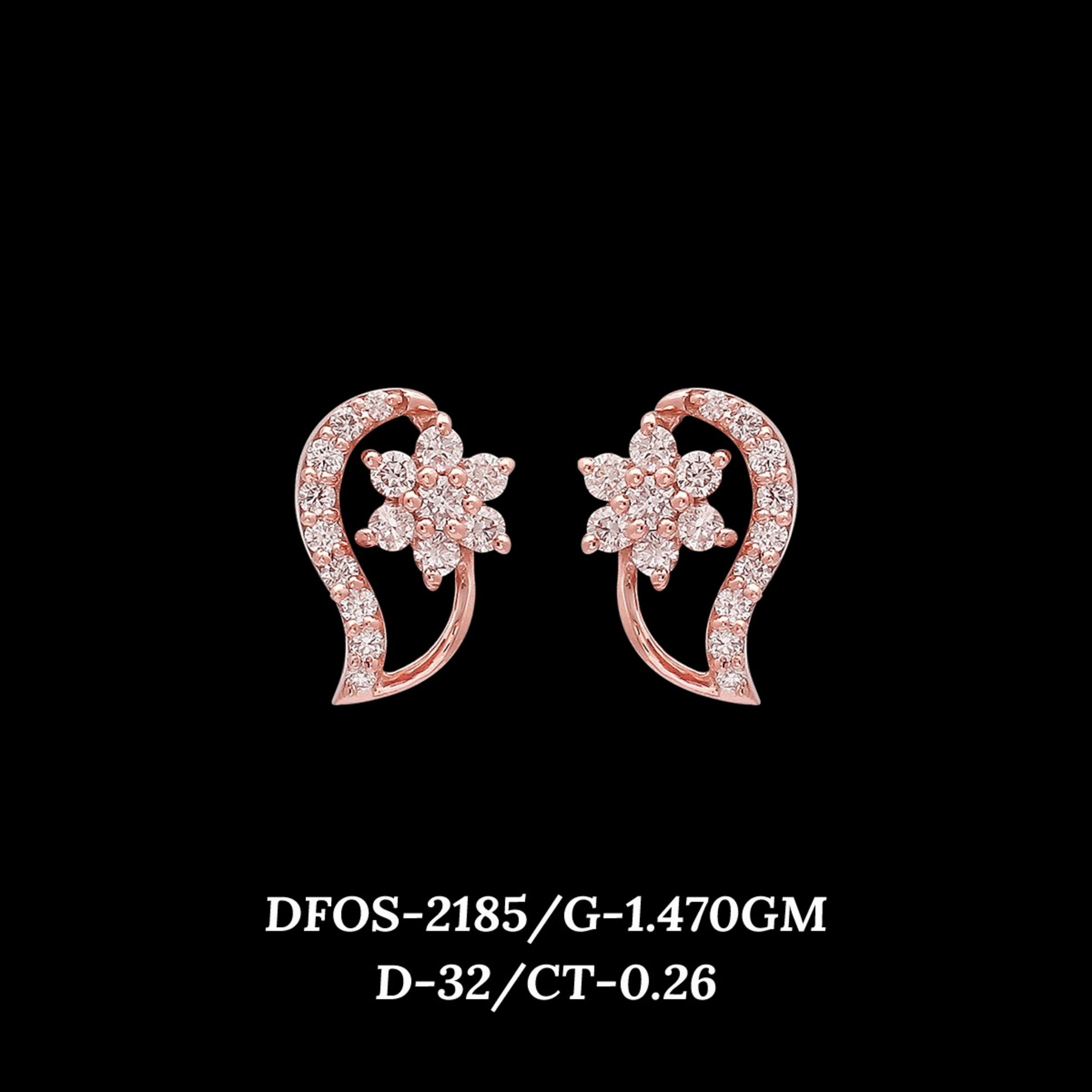 Diamond EARRING With 1.47 Gms of 18 Kt Gold and 0.26 Cts of Certified Natural Diamonds Code: MJ26ER363