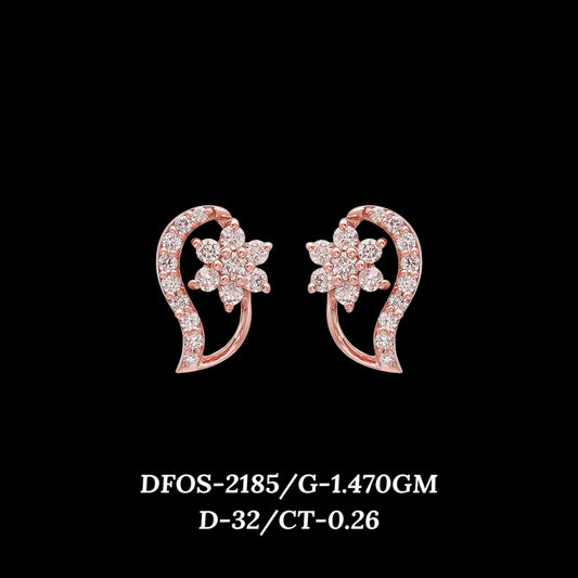 Diamond EARRING With 1.47 Gms of 18 Kt Gold and 0.26 Cts of Certified Natural Diamonds Code: MJ26ER363