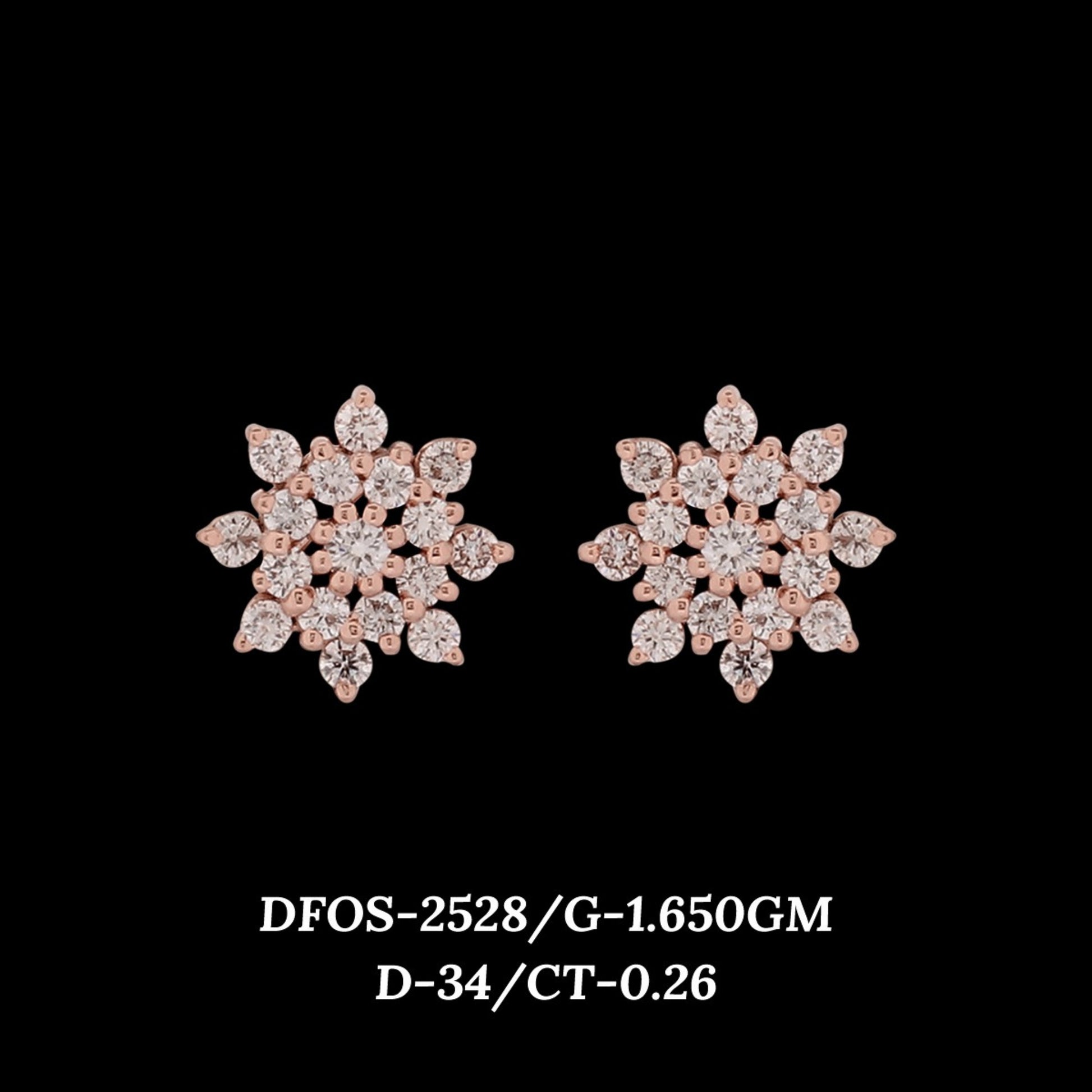 Diamond EARRING With 1.65 Gms of 18 Kt Gold and 0.26 Cts of Certified Natural Diamonds Code: MJ26ER482