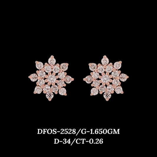 Diamond EARRING With 1.65 Gms of 18 Kt Gold and 0.26 Cts of Certified Natural Diamonds Code: MJ26ER482