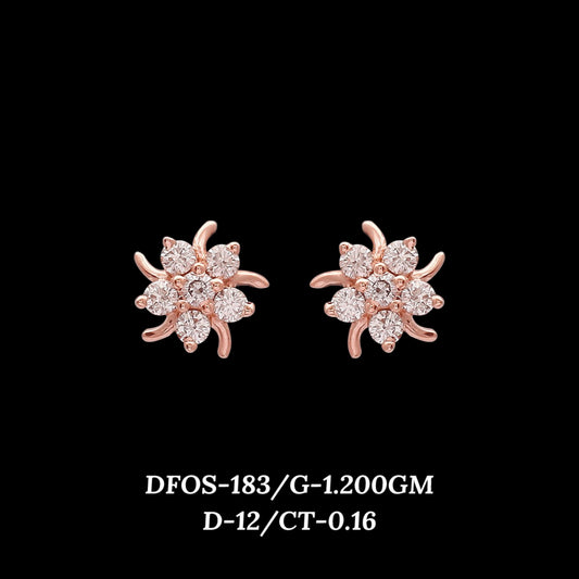 Diamond EARRING With 1.2 Gms of 18 Kt Gold and 0.16 Cts of Certified Natural Diamonds Code: MJ26ER293