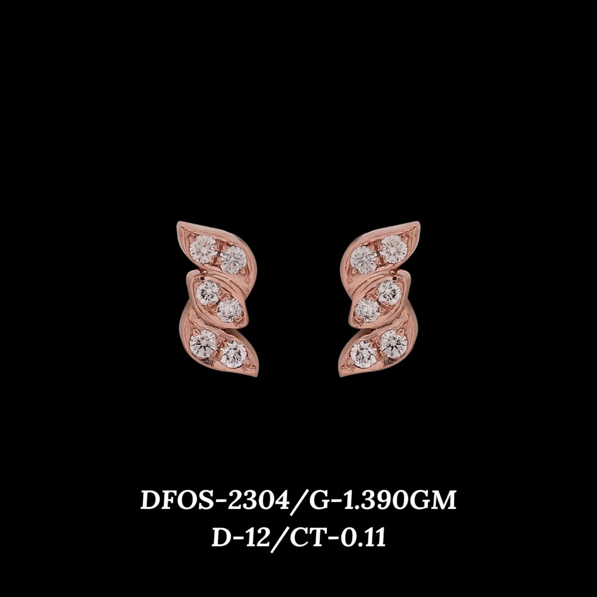 Diamond EARRING With 1.39 Gms of 18 Kt Gold and 0.11 Cts of Certified Natural Diamonds Code: MJ26ER405