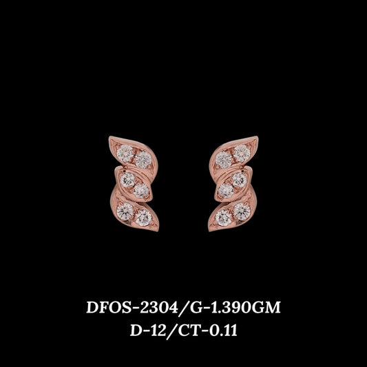 Diamond EARRING With 1.39 Gms of 18 Kt Gold and 0.11 Cts of Certified Natural Diamonds Code: MJ26ER405