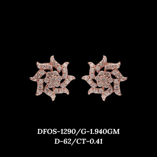 Diamond EARRING With 1.94 Gms of 18 Kt Gold and 0.41 Cts of Certified Natural Diamonds Code: MJ26ER178