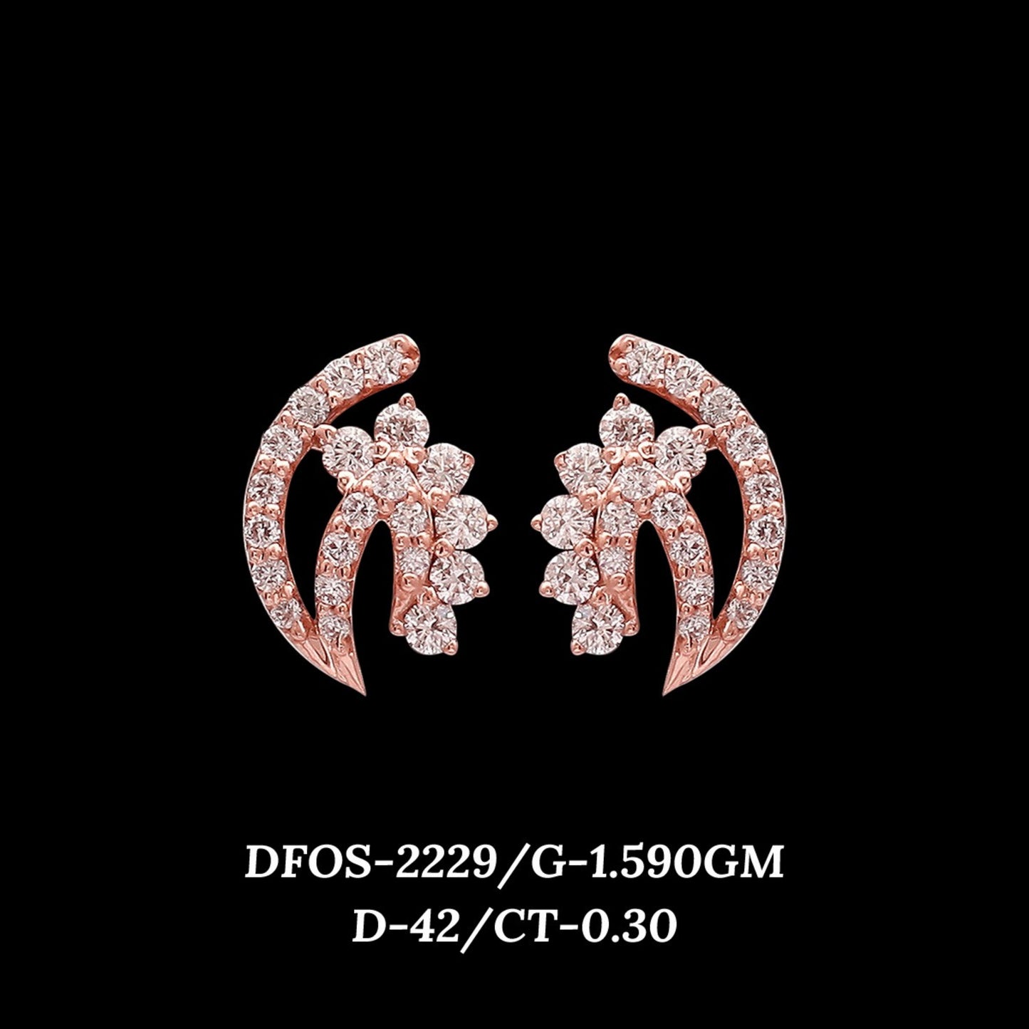 Diamond EARRING With 1.59 Gms of 18 Kt Gold and 0.3 Cts of Certified Natural Diamonds Code: MJ26ER374