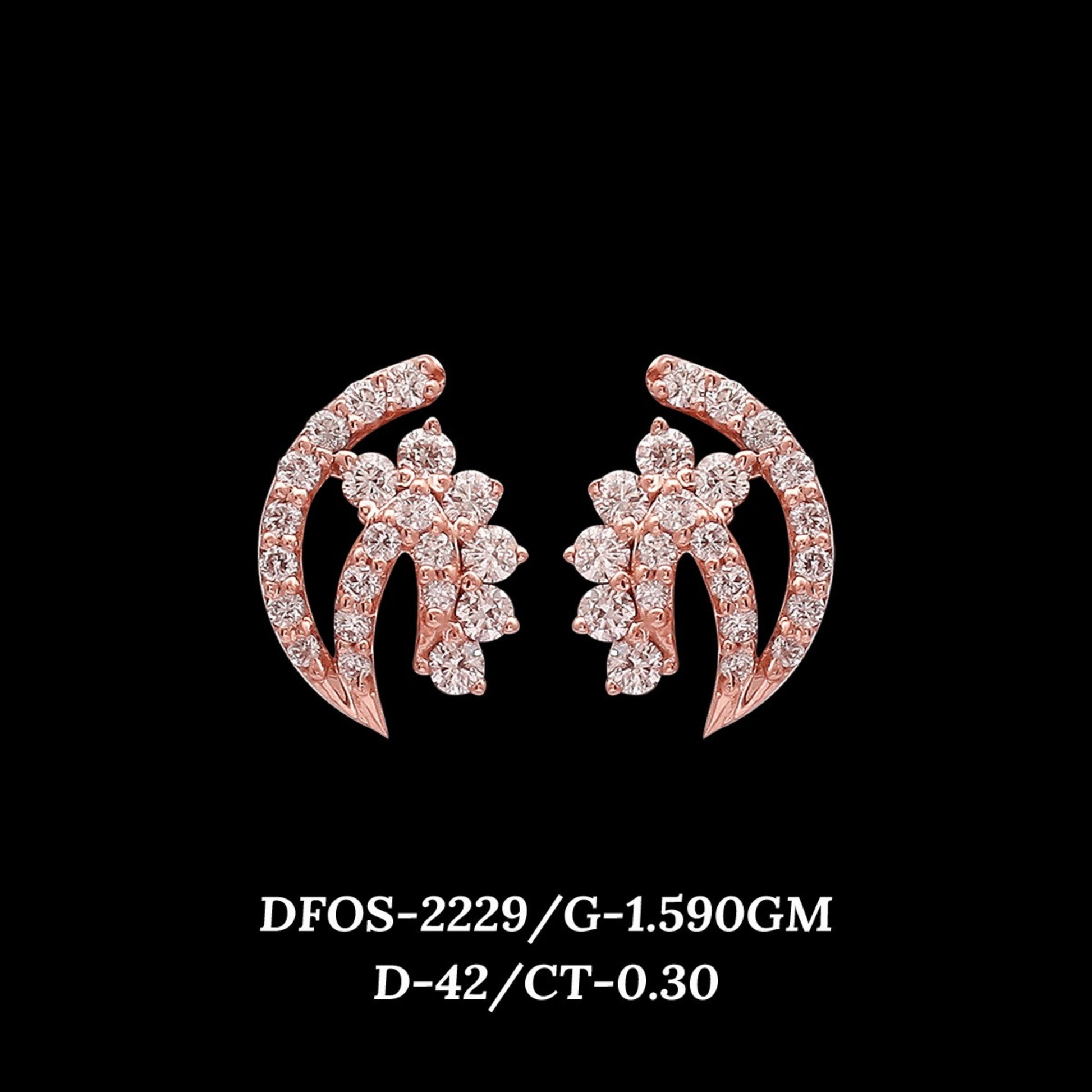 Diamond EARRING With 1.59 Gms of 18 Kt Gold and 0.3 Cts of Certified Natural Diamonds Code: MJ26ER374