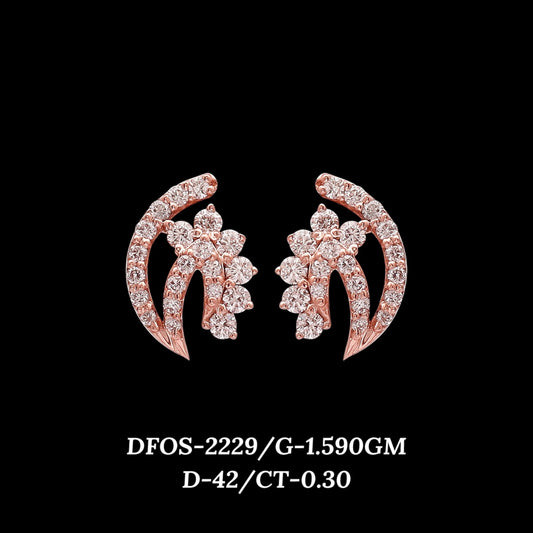 Diamond EARRING With 1.59 Gms of 18 Kt Gold and 0.3 Cts of Certified Natural Diamonds Code: MJ26ER374