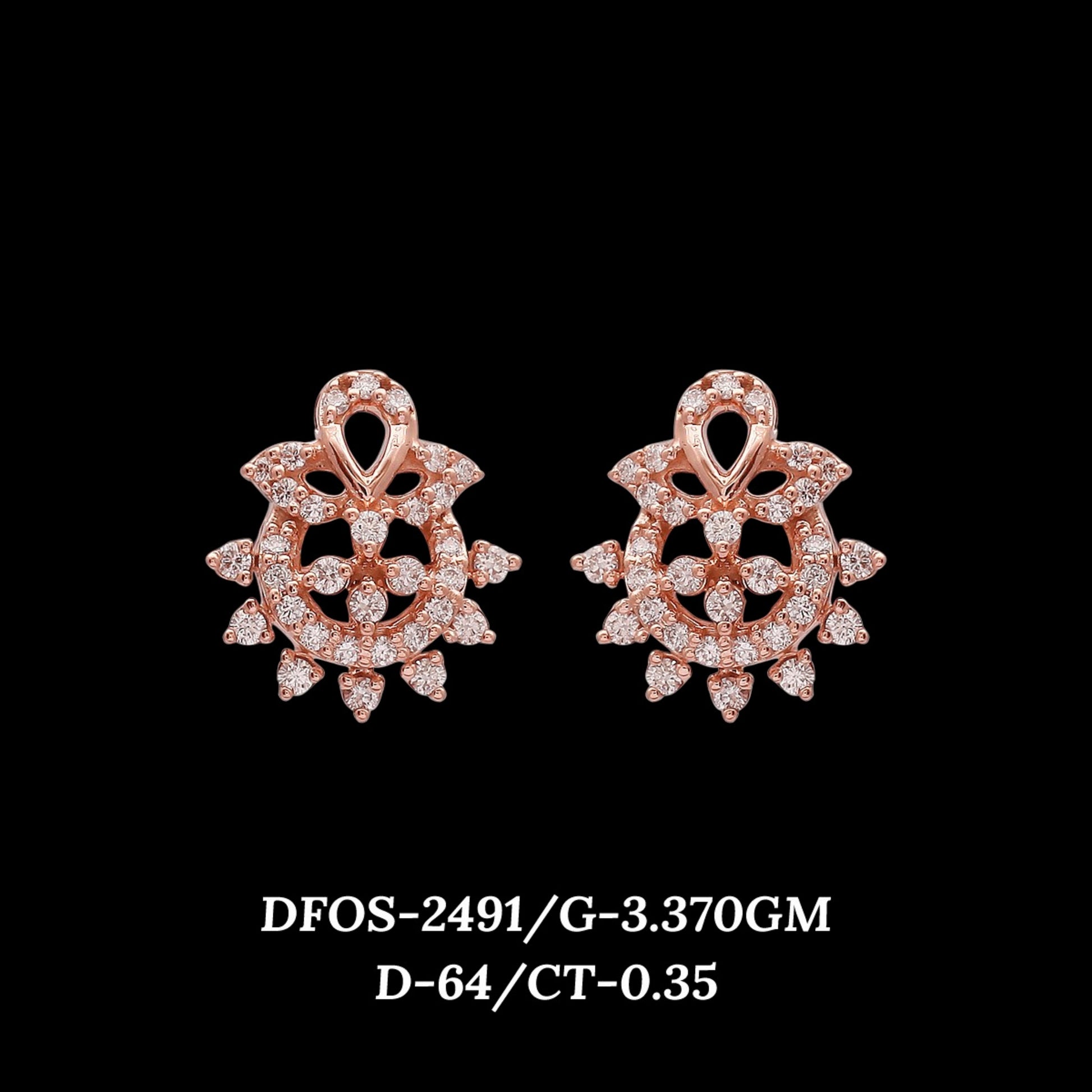 Diamond EARRING With 3.37 Gms of 18 Kt Gold and 0.35 Cts of Certified Natural Diamonds Code: MJ26ER464