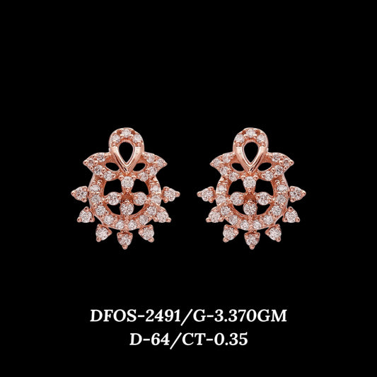 Diamond EARRING With 3.37 Gms of 18 Kt Gold and 0.35 Cts of Certified Natural Diamonds Code: MJ26ER464