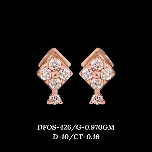 Diamond EARRING With 0.97 Gms of 18 Kt Gold and 0.16 Cts of Certified Natural Diamonds Code: MJ26ER519