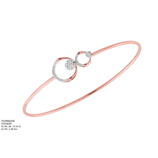 Diamond BANGLE With 3.4 Gms of 18 Kt Gold and 0.16 Cts of Certified Natural Diamonds Code: MJ26BG695