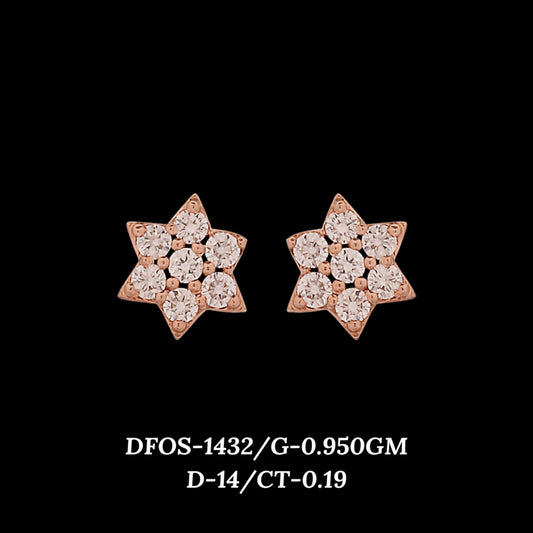 Diamond EARRING With 0.95 Gms of 18 Kt Gold and 0.19 Cts of Certified Natural Diamonds Code: MJ26ER194
