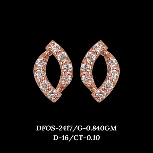 Diamond EARRING With 0.84 Gms of 18 Kt Gold and 0.1 Cts of Certified Natural Diamonds Code: MJ26ER447