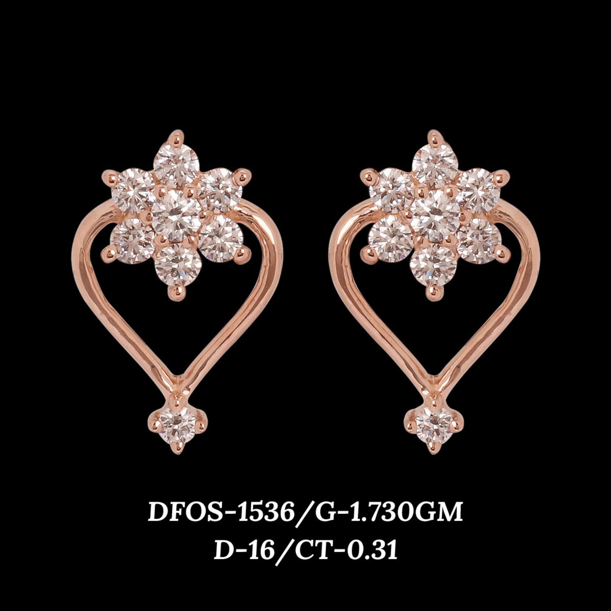Diamond EARRING With 1.73 Gms of 18 Kt Gold and 0.31 Cts of Certified Natural Diamonds Code: MJ26ER208
