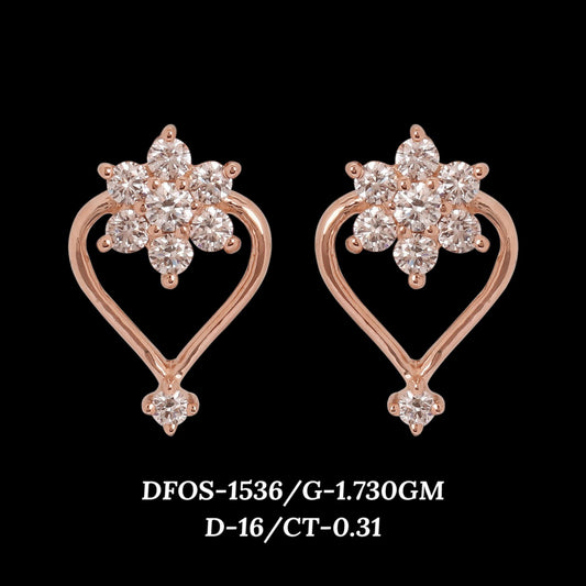 Diamond EARRING With 1.73 Gms of 18 Kt Gold and 0.31 Cts of Certified Natural Diamonds Code: MJ26ER208