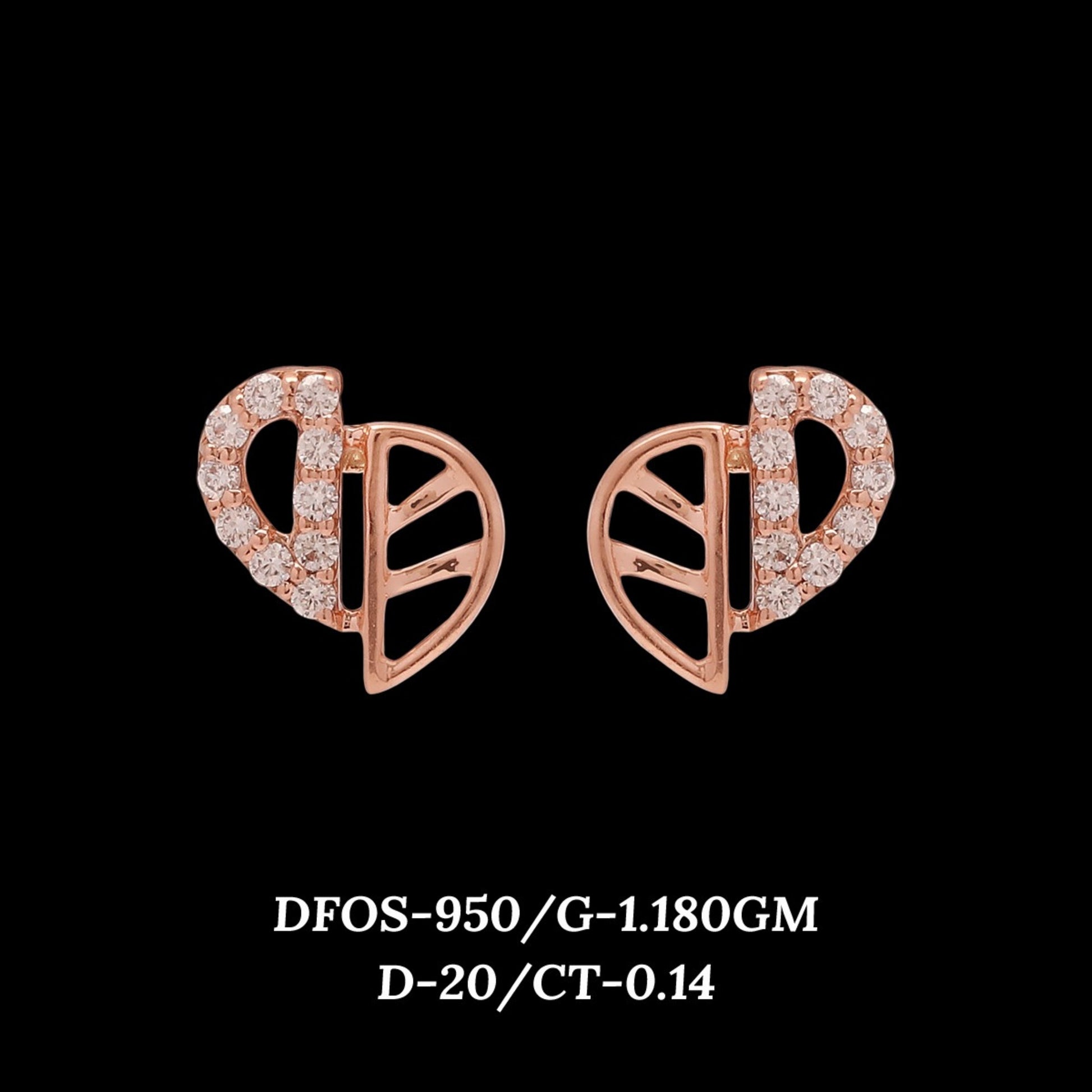 Diamond EARRING With 1.18 Gms of 18 Kt Gold and 0.14 Cts of Certified Natural Diamonds Code: MJ26ER617