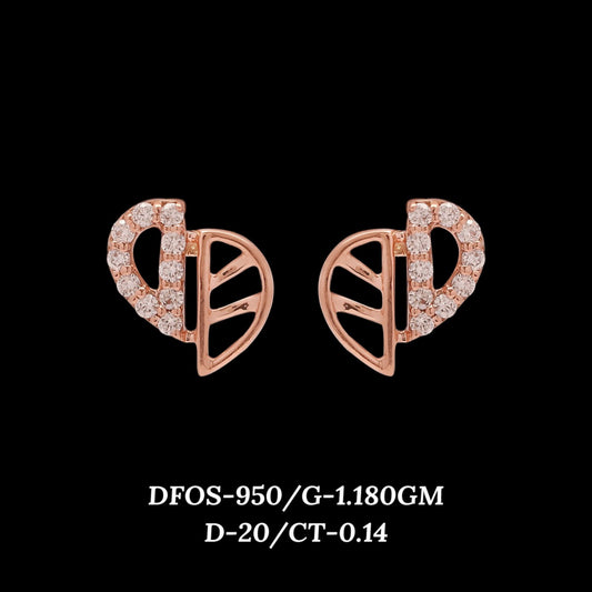 Diamond EARRING With 1.18 Gms of 18 Kt Gold and 0.14 Cts of Certified Natural Diamonds Code: MJ26ER617