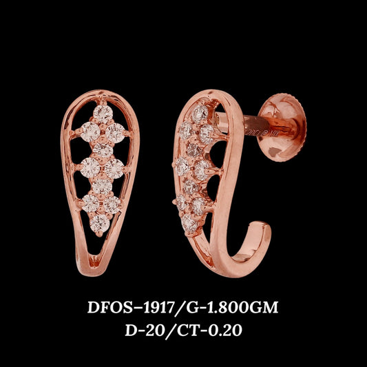 Diamond EARRING With 1.8 Gms of 18 Kt Gold and 0.2 Cts of Certified Natural Diamonds Code: MJ26ER312