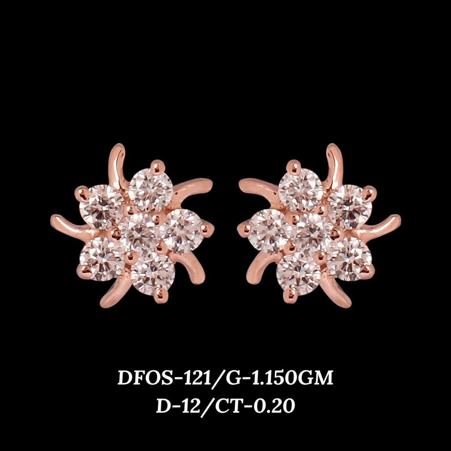 Diamond EARRING With 1.15 Gms of 18 Kt Gold and 0.2 Cts of Certified Natural Diamonds Code: MJ26ER173