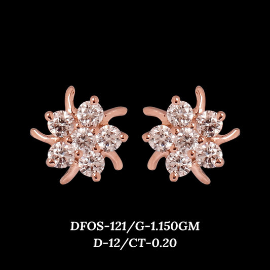 Diamond EARRING With 1.15 Gms of 18 Kt Gold and 0.2 Cts of Certified Natural Diamonds Code: MJ26ER173