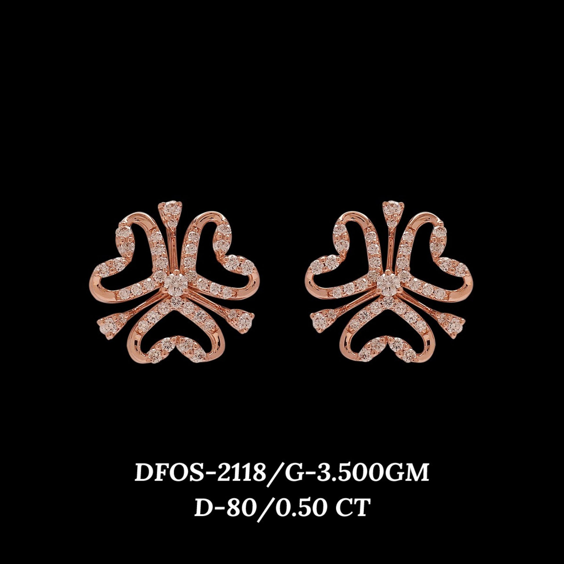 Diamond EARRING With 3.5 Gms of 18 Kt Gold and 0.5 Cts of Certified Natural Diamonds Code: MJ26ER355