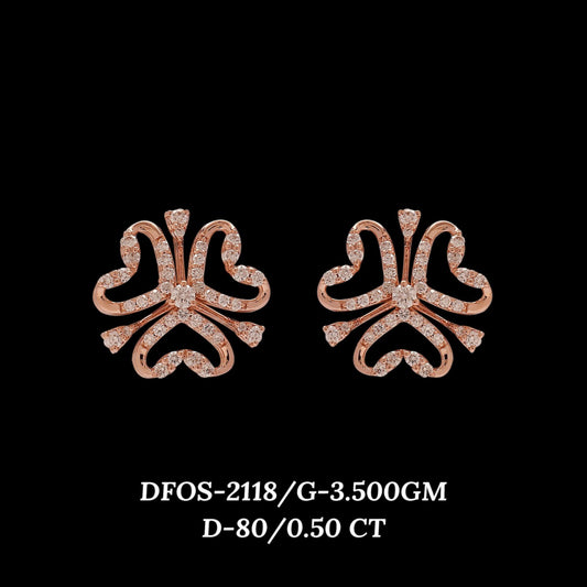 Diamond EARRING With 3.5 Gms of 18 Kt Gold and 0.5 Cts of Certified Natural Diamonds Code: MJ26ER355