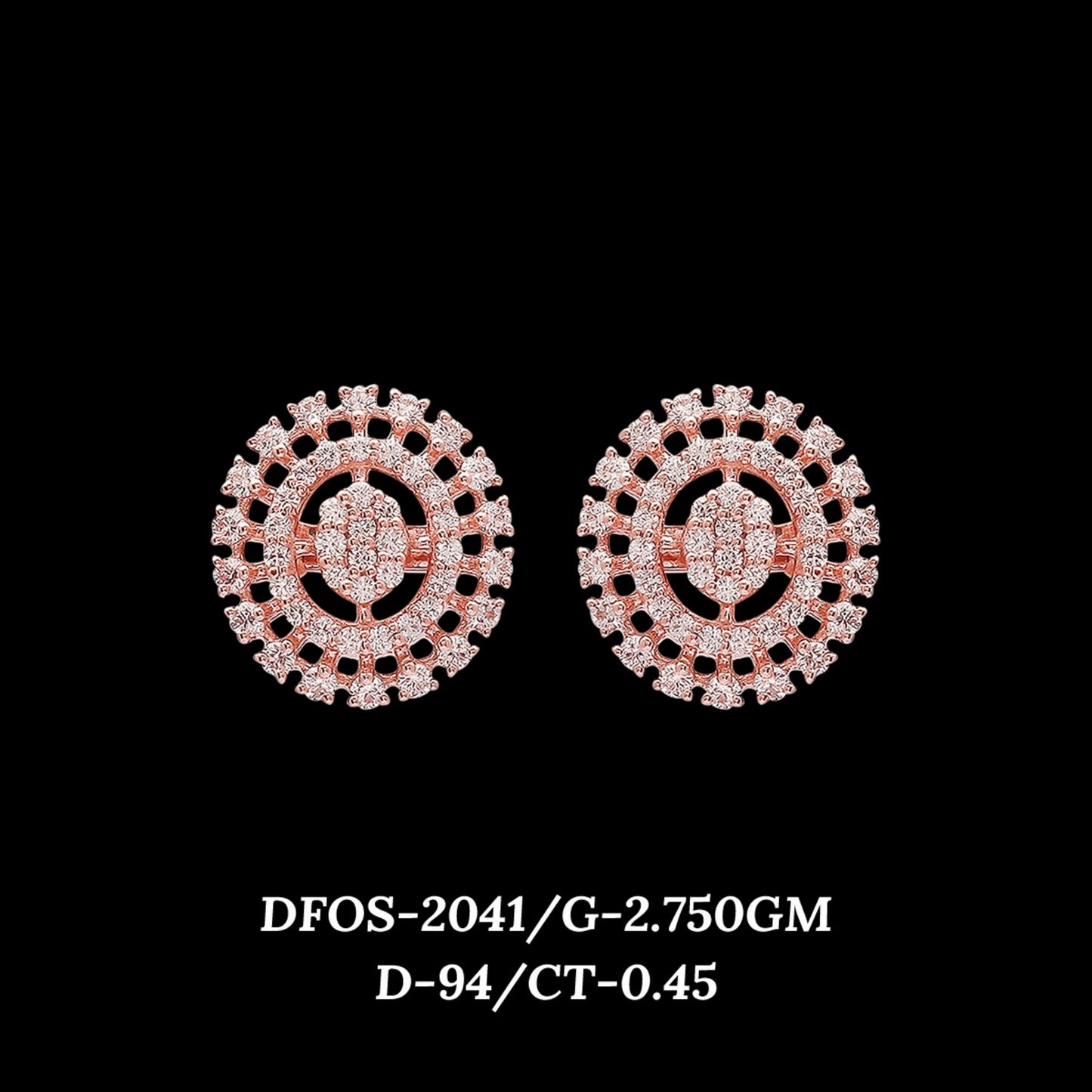 Diamond EARRING With 2.75 Gms of 18 Kt Gold and 0.45 Cts of Certified Natural Diamonds Code: MJ26ER347