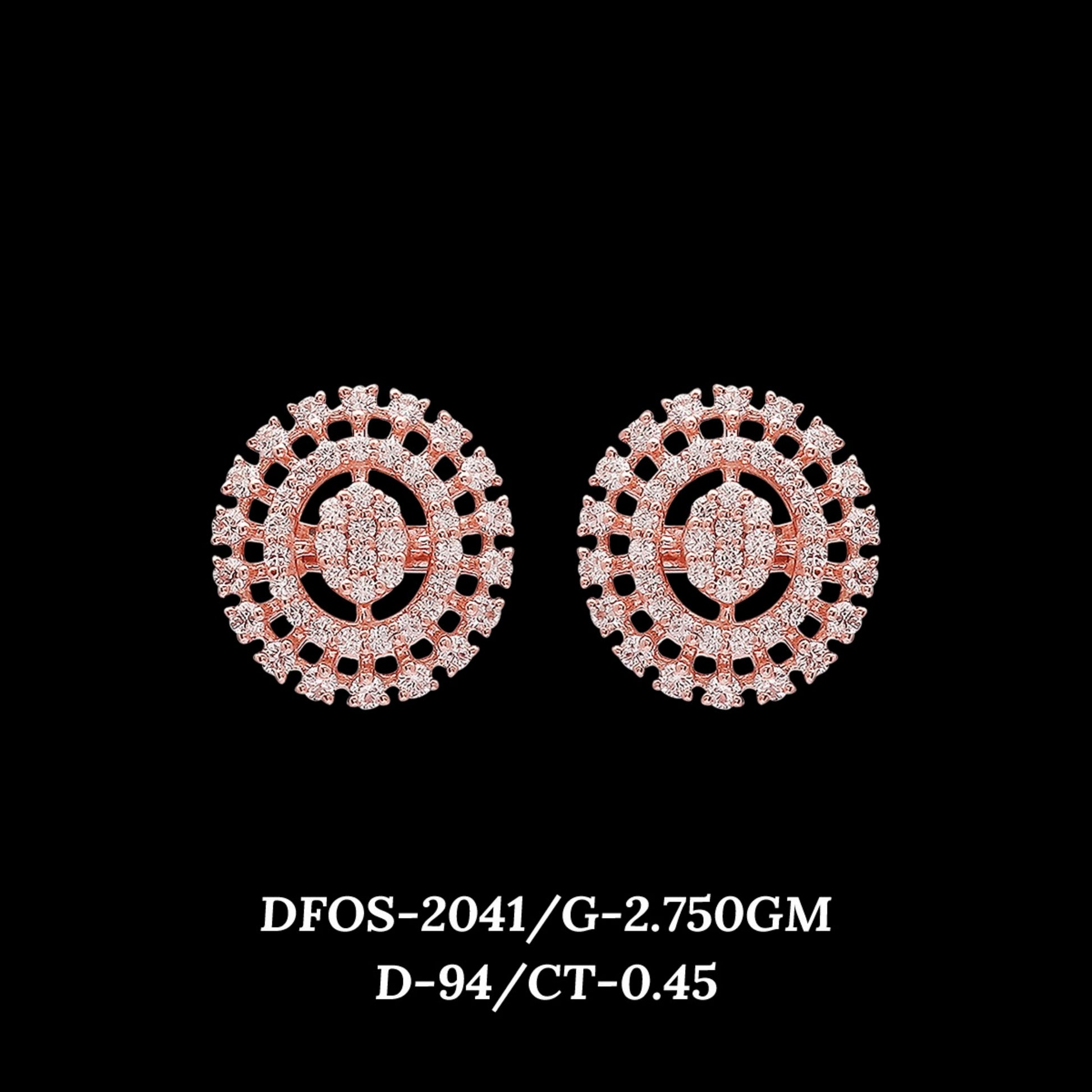Diamond EARRING With 2.75 Gms of 18 Kt Gold and 0.45 Cts of Certified Natural Diamonds Code: MJ26ER347